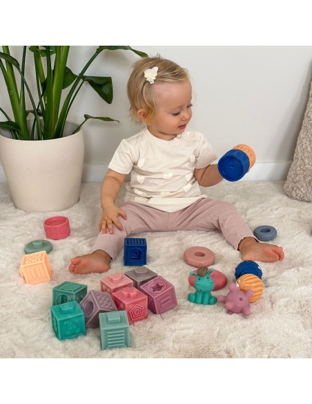 Minkšti jutiminiai kaladėliai Woopie - 27 dalių rinkinys