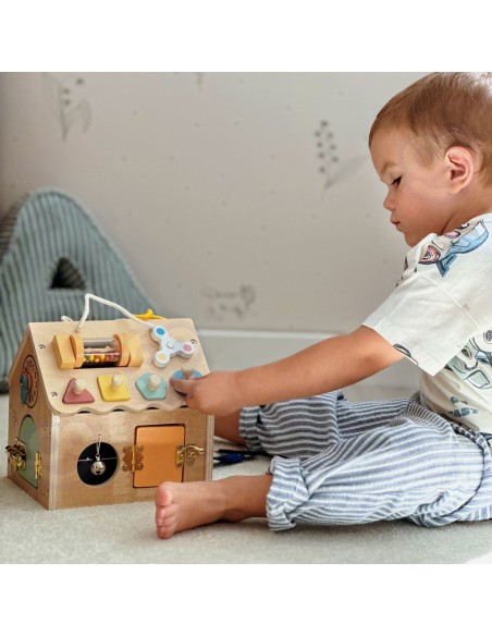 TOOKY TOY medinis manipuliacinis namelis - žaislas su spynomis