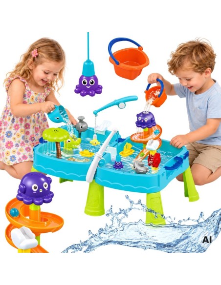 Woopie Wassertisch mit Sandkasten – 2-in-1 Wasserpark mit Zubehör