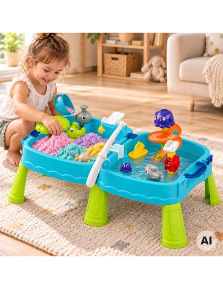 Woopie Wassertisch mit Sandkasten – 2-in-1 Wasserpark mit Zubehör