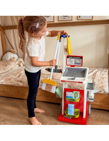 Children's cleaning trolley with vacuum cleaner and mop Little Helper