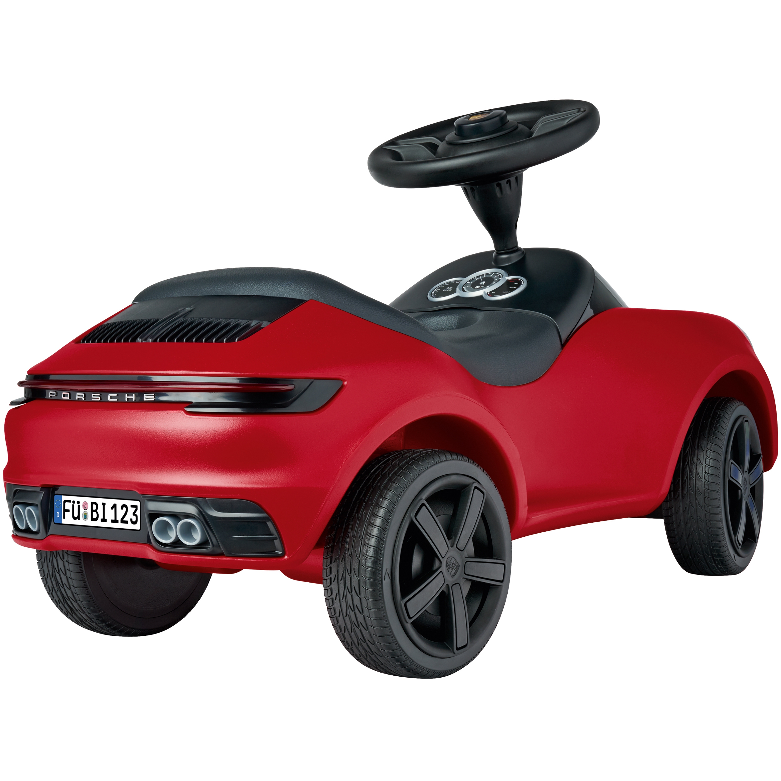 Czerwony jeździk porsche 911 klakson ciche koła