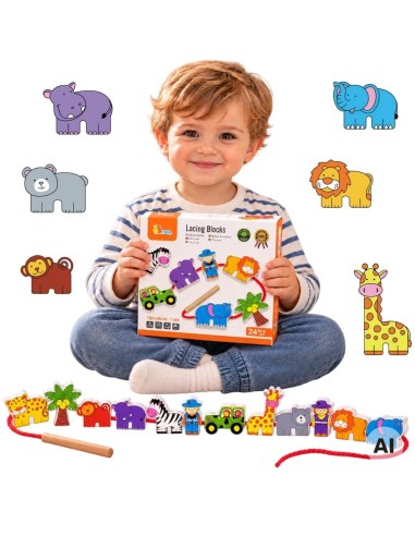 Viga Safari and ZOO Threading Blocks – Creative Fun for Toddlers