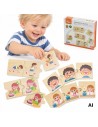 VIGA Drewniana Układanka Puzzle - Dopasuj Czynności Dzieci