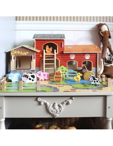 WOOPIE GREEN Mega Farm 18 pcs Animal Figures Stable Cowshed Henhouse
