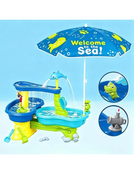 Woopie Sandbox Water Table with Umbrella - Garden and Beach