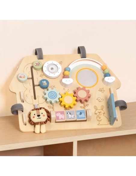 2-in-1 8-piece Classic Villages Manipulation Board - Wooden Educational Toy