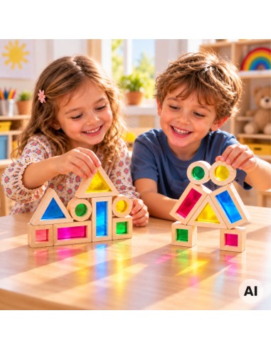 Drewniane Klocki Lustra Tooky Toy - Kolorowa Edukacja i Rozwój Zmysłów