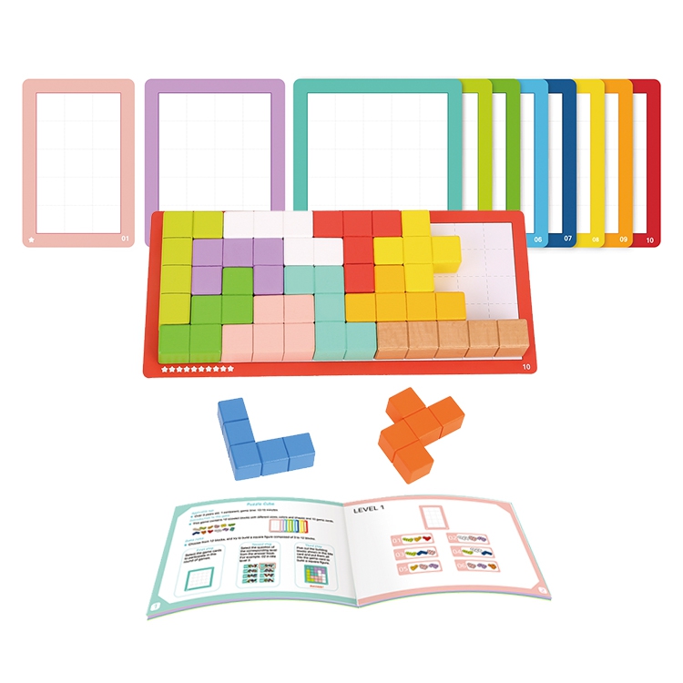 Układanka klocki tetris 10 poziomów trudności 22 el.