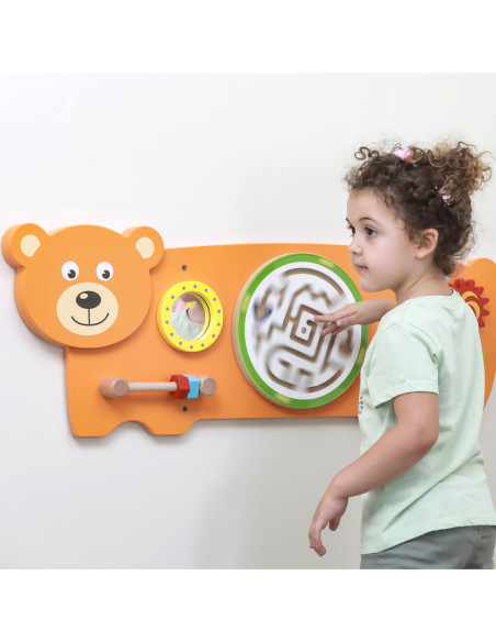 Viga Toys Sensoryczna tablica Manipulacyjna Miś