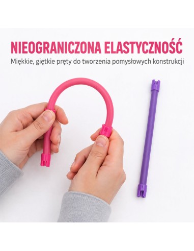 Miękkie Klocki 3D Konstrukcyjne Patyczki 44 el. WOOPIE - Kreatywne