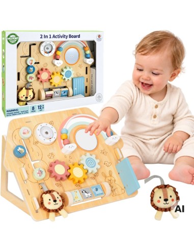 Motorik-Tafel 2-in-1 8-tlg. Klassische Dörfer – Holz-Lernspielzeug