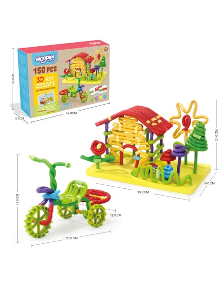 WOOPIE 3D Construction Set 160 pcs Creative Sticks