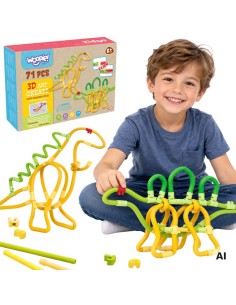 WOOPIE 3D Construction Set 71 Piece Dinosaur Sticks