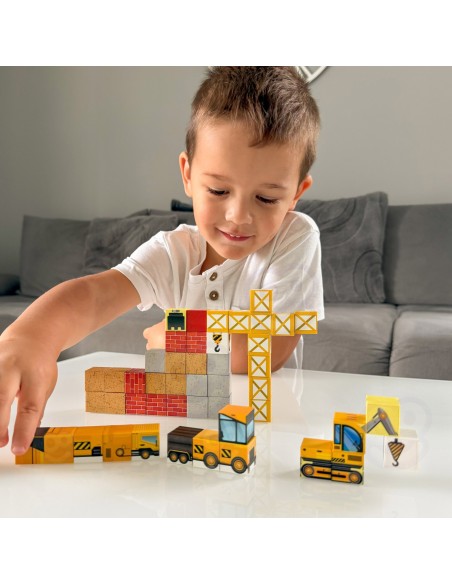 WOOPIE Magnetic construction cubes Construction Site 72 pcs.