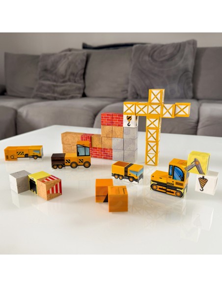 WOOPIE Magnetic construction cubes Construction Site 72 pcs.