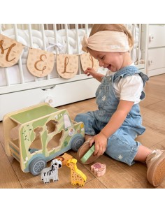 TOOKY TOY medinis safario pramogų automobilis - gyvūnai, 9 vnt. 2