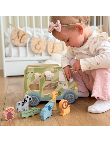 TOOKY TOY medinis safario pramogų automobilis - gyvūnai, 9 vnt.