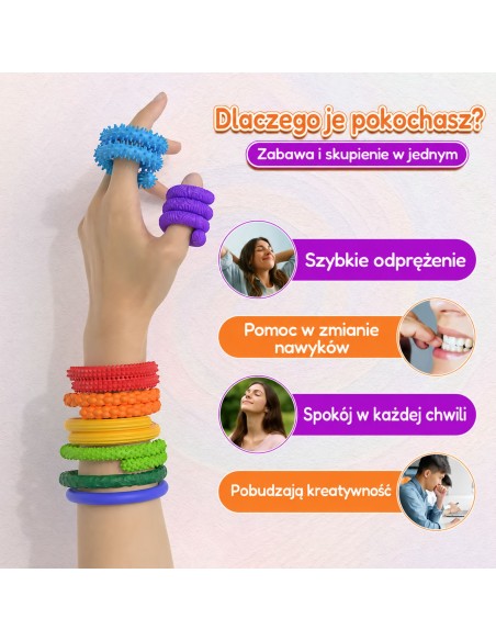 Woopie Anti-Stress-Sensorikstäbe für Kinder, 8 Stück