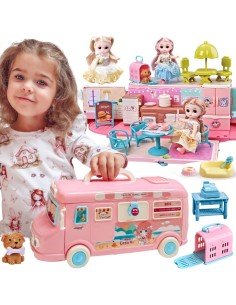 WOOPIE Wohnmobil 2-in-1 XXL-Haus für Puppen – Spielzeug für Kinder