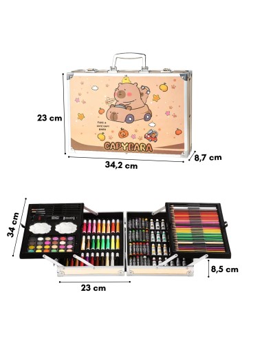 Künstler-Set im Koffer für Malen, Zeichnen, Buntstifte, Farben