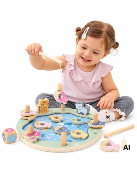 VIGA PolarB Holz-Angelspiel Fische angeln – Spaß & Lernen
