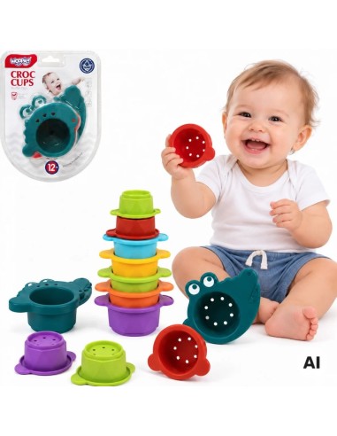 WOOPIE BABY krokodiliukas – vonios žaislas perpilamiems puodeliams