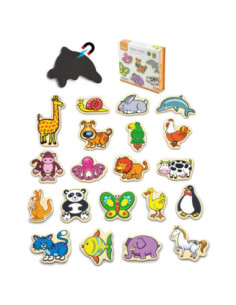 Drewniane magnesy Viga Toys ze zwierzątkami 20 elementów