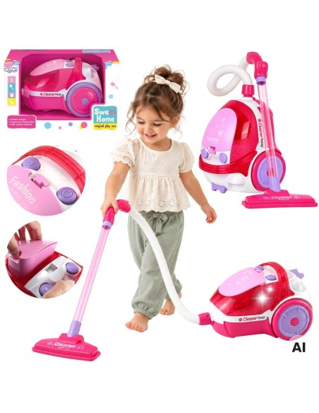 WOOPIE Rosa Staubsauger für Kinder mit Saugfunktion