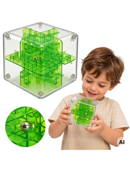 3D-Labyrinth-Logikwürfel 9 cm - Woopie Arcade-Spiel für Kinder