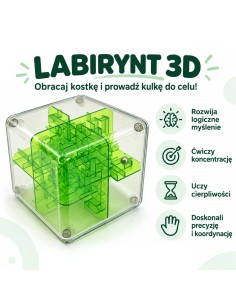 3D labirinto loginis kubas 9 cm - Woopie arkadinis žaidimas vaikams 2