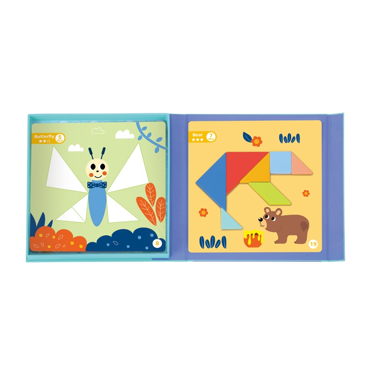 Puzzle tangram układanka dla dzieci nauka kształtów figury kształty 18el.