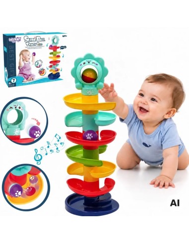Zjeżdżalnia dla Kulek Kolorowa Wieża Woopie Baby - Tor Spiralny