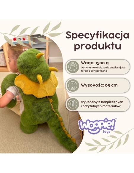 Pliušinis Woopie svertinis dinozauras Backbao Triceratops 65cm - Hit!