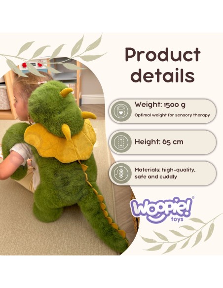 Pliušinis Woopie svertinis dinozauras Backbao Triceratops 65cm - Hit!