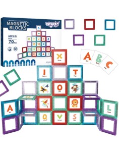WOOPIE Magnetische Bausteine 70-tlg. – Buchstabenlernen und Kreativität