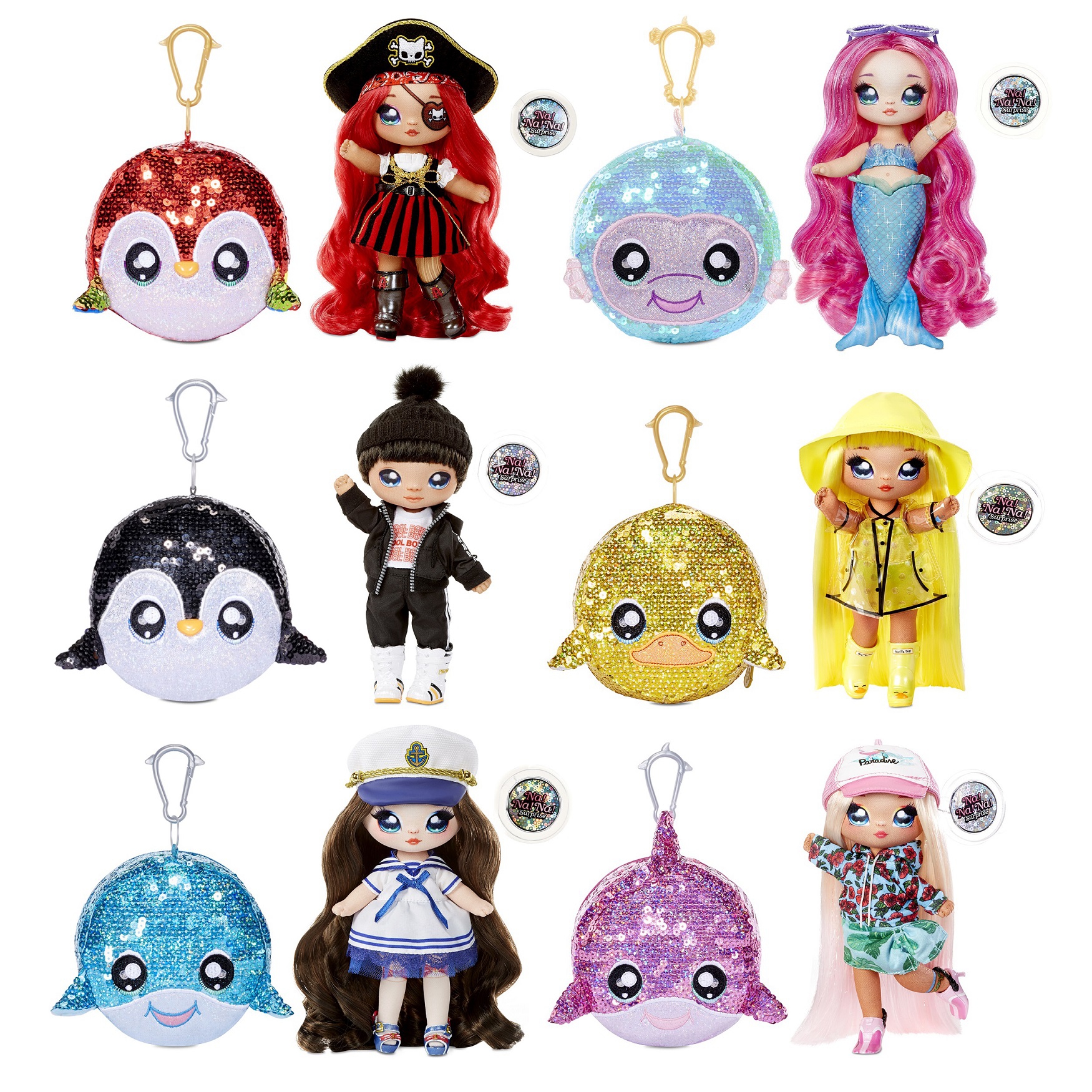 Na! na! na! surprise sparkle - lalka daria duckie i kaczka w balonie z konfetti seria cekinowa pom