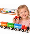 VIGA Zubehör-Set für die Bahn – Klassischer Zug für Kinder