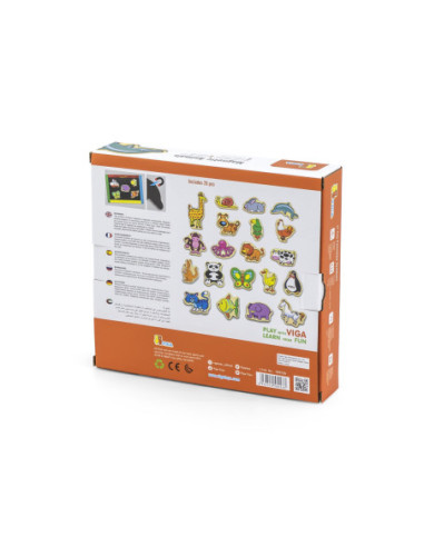 Drewniane magnesy Viga Toys ze zwierzątkami 20 elementów