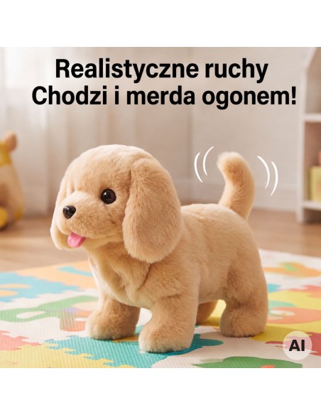 Woopie interaktiver Plüschhund an der Leine mit Zubehör