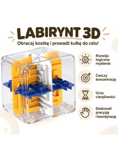 3D-Labyrinth-Puzzle mit Kugelwürfel – Logikspiel
