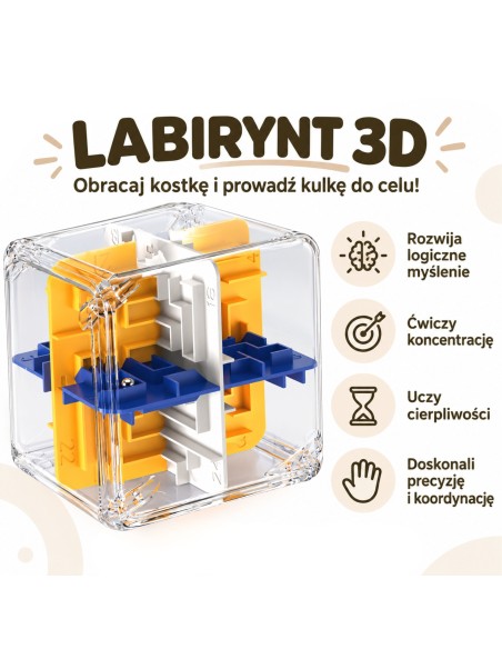 3D Maze Puzzle with Ball Cube - Logic Game