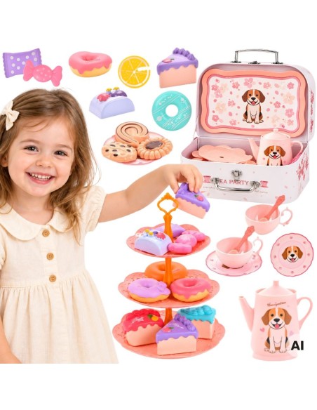 Woopie Dog Tea Set in a Suitcase - Service