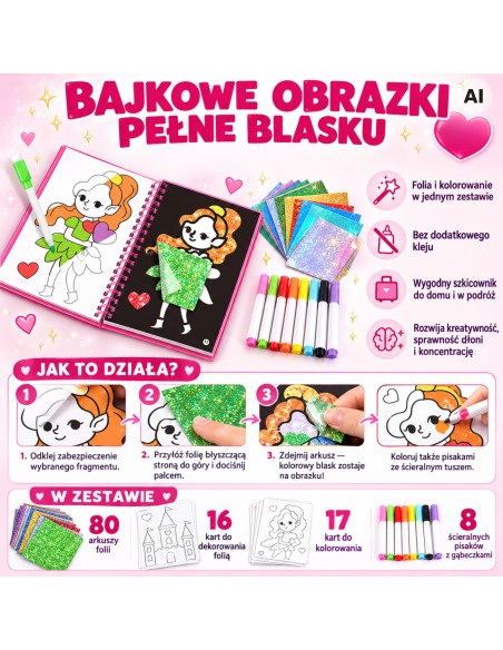 Princess Woopie Foil Coloring Page Art Set