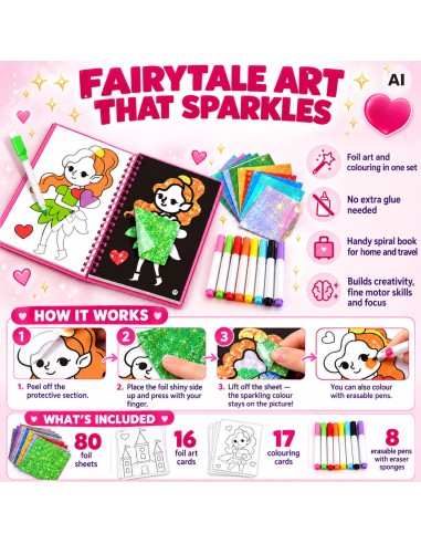 Princess Woopie Foil Coloring Page Art Set