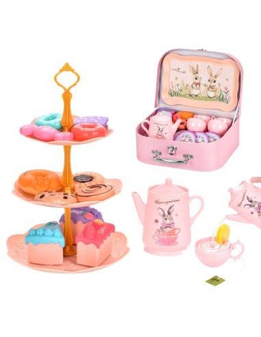 Tea Set in a Suitcase with Woopie Cake Stand - Children's Service