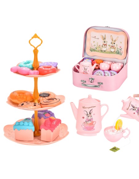 Tea Set in a Suitcase with Woopie Cake Stand - Children's Service