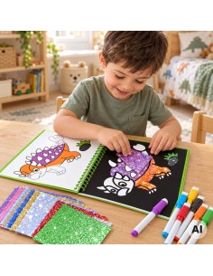 Glänzendes Folienaufkleber-Set Dinosaurier-Woopie 2