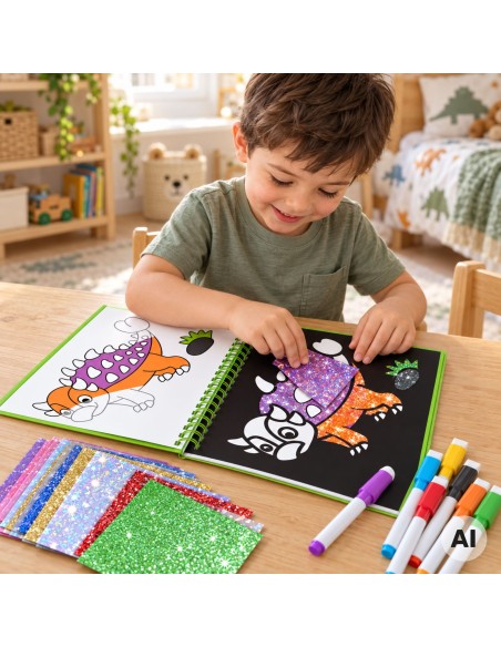 Glänzendes Folienaufkleber-Set Dinosaurier-Woopie