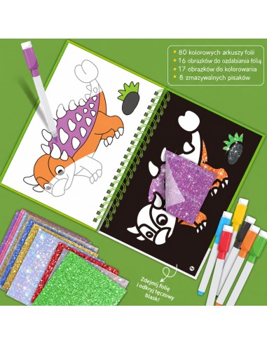 Glänzendes Folienaufkleber-Set Dinosaurier-Woopie